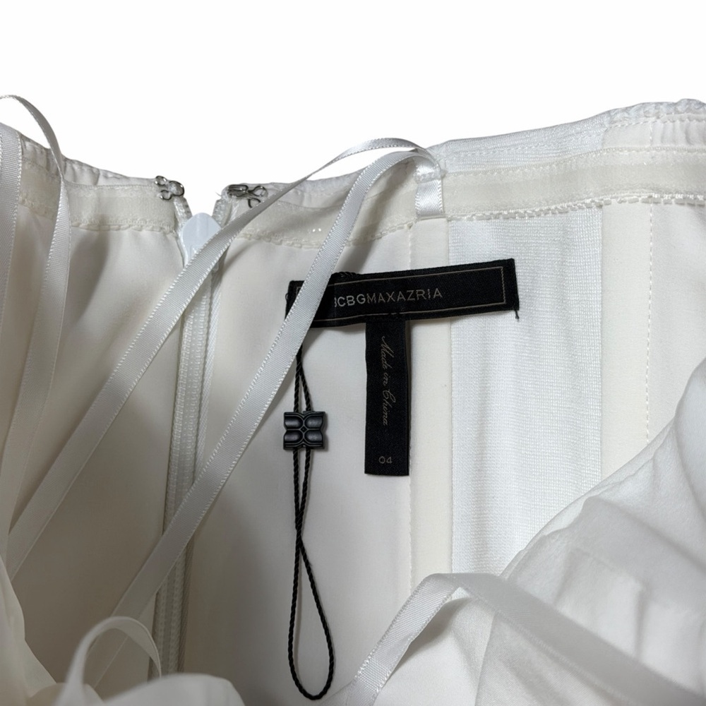 BCBGMAXAZRIA White Melany Bustier Romper Womans 4 - Picture 5 of 9